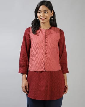 Women Regular Fit Jacket with Button Closure