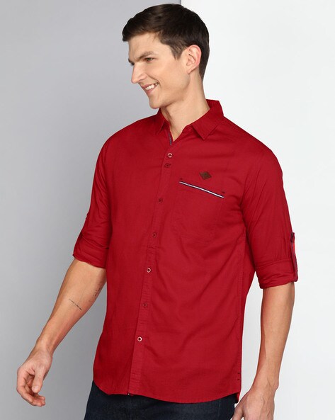 crimson colored shirts