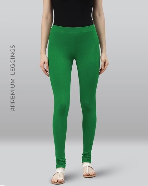 Buy Lyra Aqua Green Cotton Mid Rise Leggings for Women Online @ Tata CLiQ