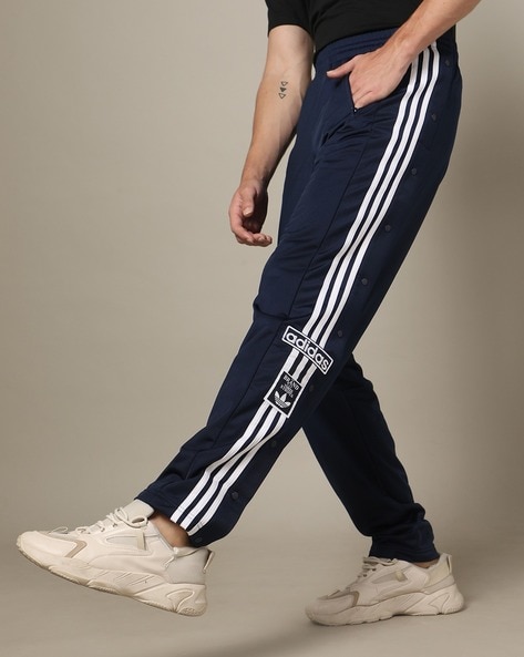 Mens 2 Stripe Track Pant Mens Winter Bottom Adult Pants 100% Polyester  Fleece | eBay