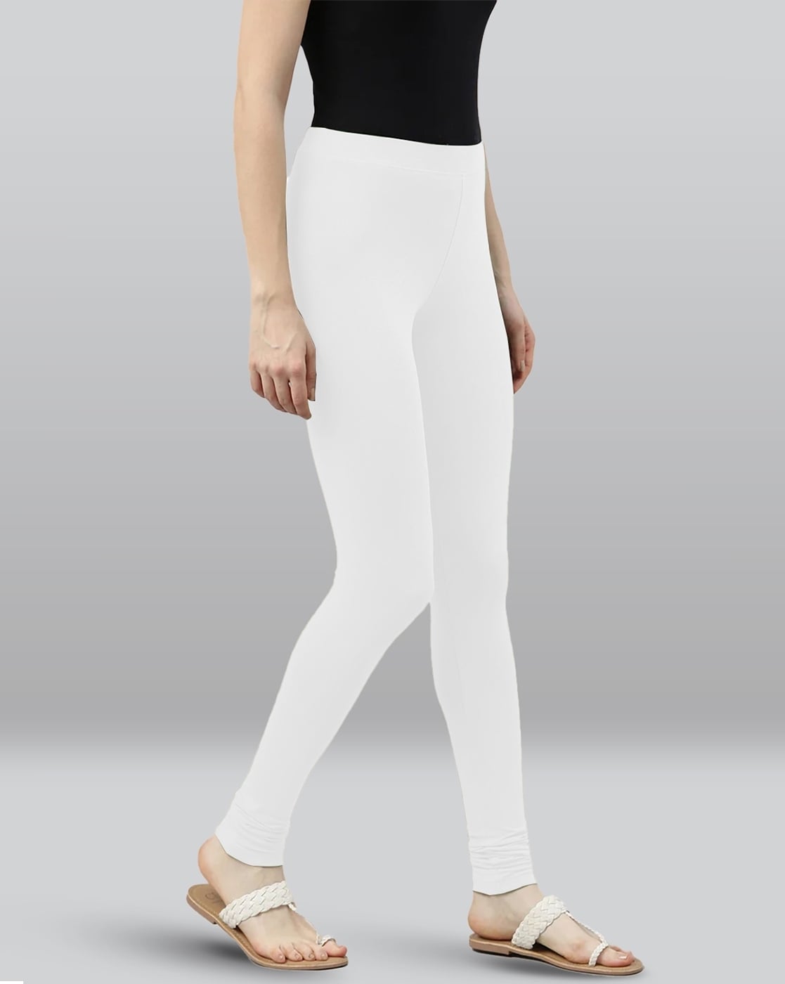 Buy Lyra Grey & White Cotton Leggings - Pack Of 2 for Women Online @ Tata  CLiQ