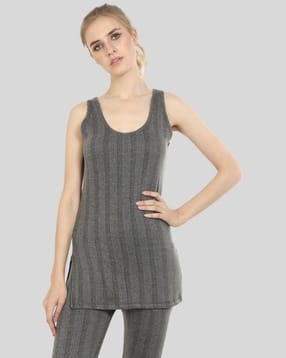 zeffit Women Striped Scoop-Neck Thermal Top-picture-44