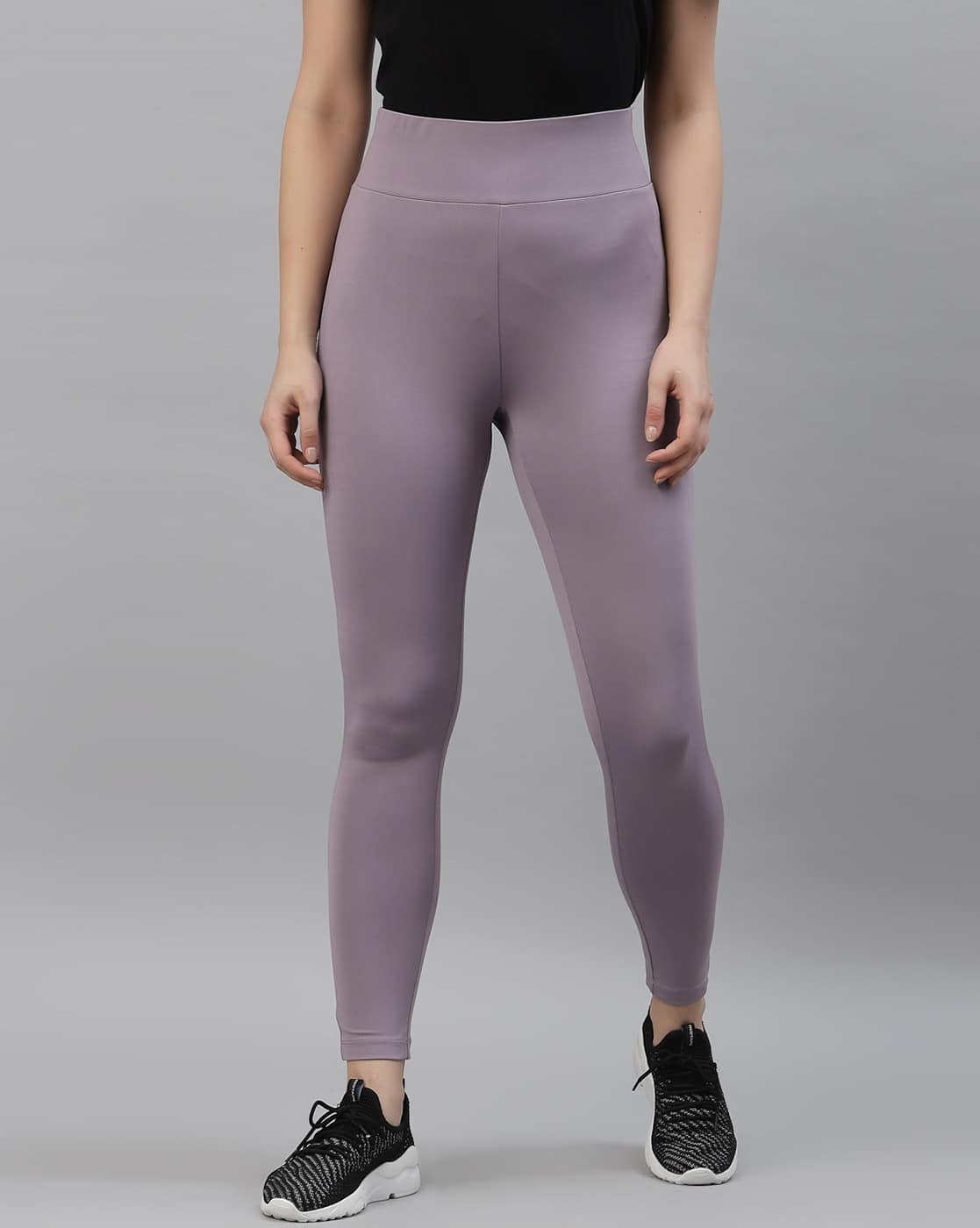 RED TAPE Ankle-Length Sports Leggings For Women (Purple, M)