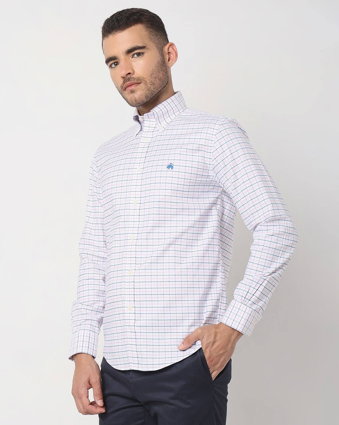 のり　　　　　　　　　　　　　　　　　　Brooks Brothers Buy BROOKS BROTHERS Men Striped Regular Fit Shirt with Patch