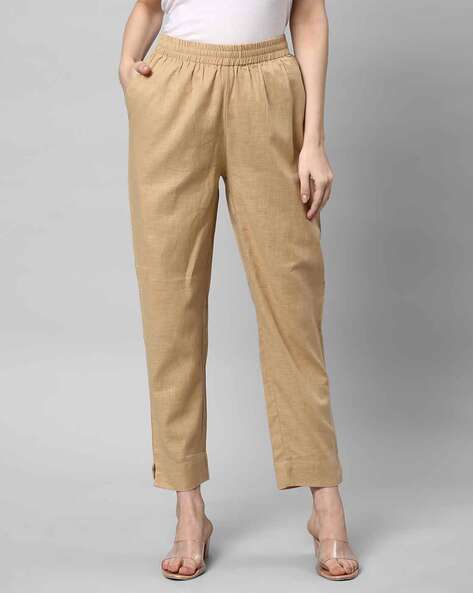 Buy Beige Trousers & Pants for Women by KAMI KUBI Online