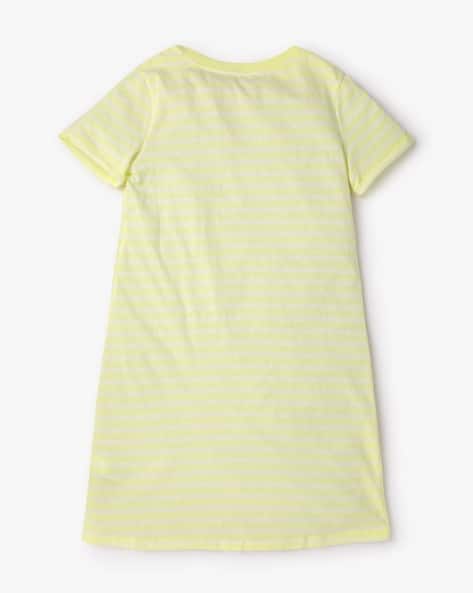 Striped Round-Neck T-Shirt Dress