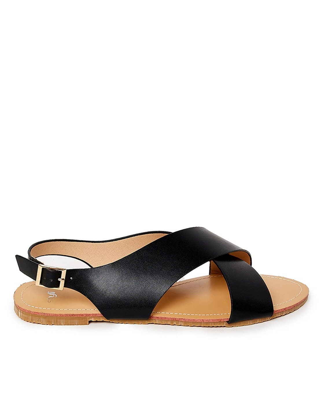 Buy P.B.H. Criss Cross Strap Flat Sandals | Everyday Wear Flats For Women |  Women's Black Sandals For Office at Amazon.in