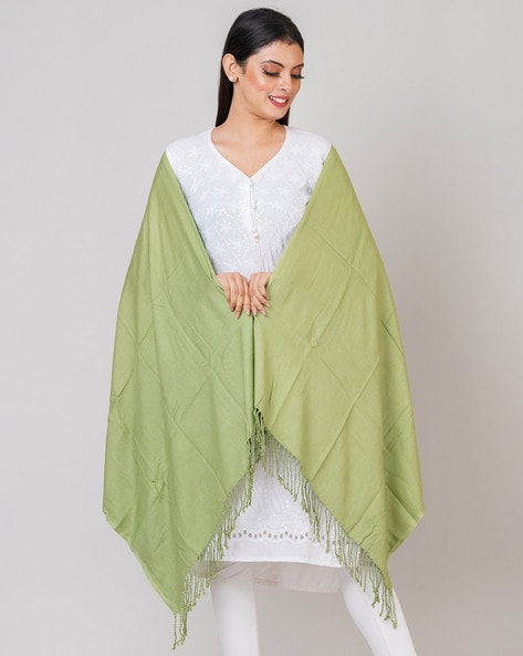 Women Pashmina Stole with Tassels Price in India