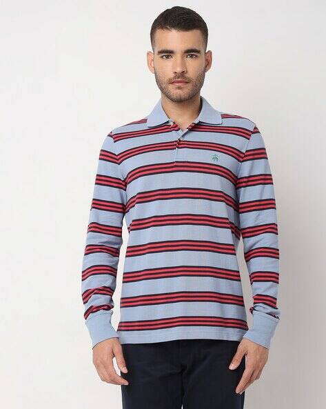 BROOKS BROTHERS Classic Knitted Long Sleeve Stripe Polo T-Shirt