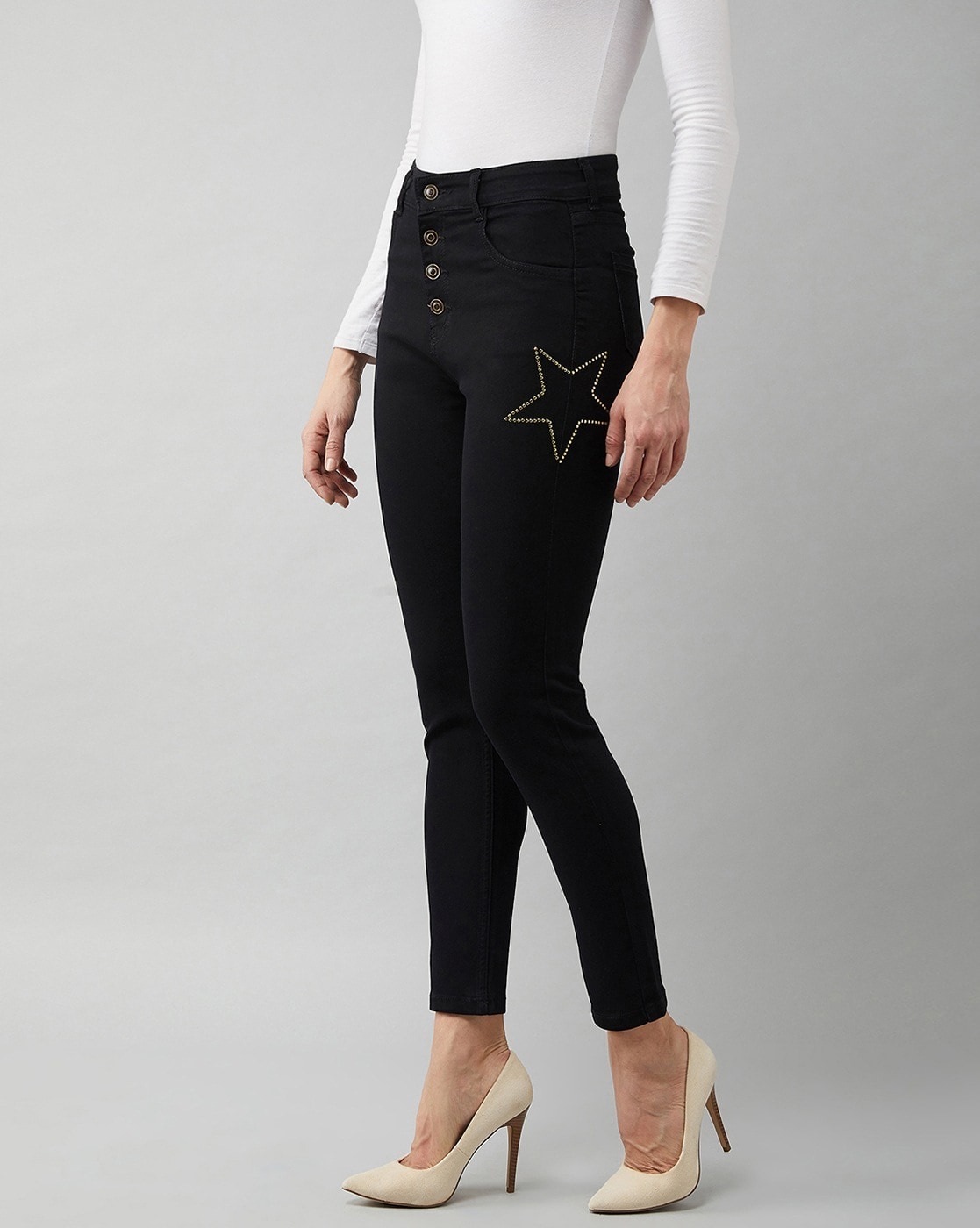 Buy Black Jeans & Jeggings for Women by MISS CHASE Online