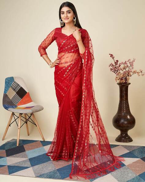 Red Georgette Saree With Blouse 248291