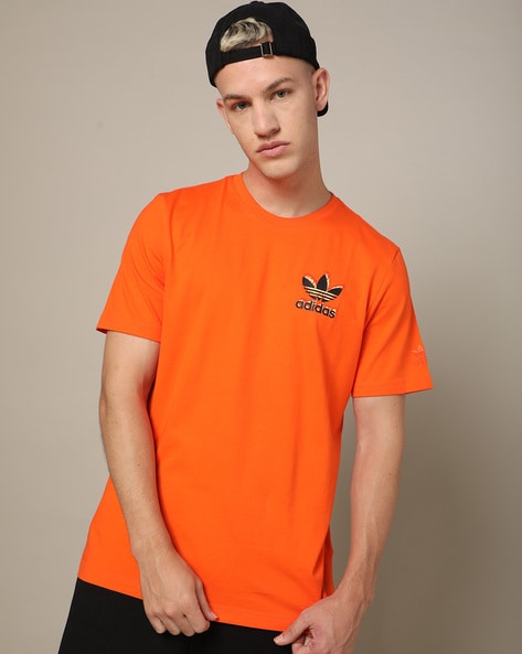 Orange adidas cheap t shirt