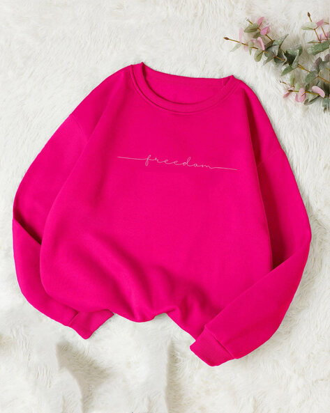 Bright pink sales sweatshirt womens