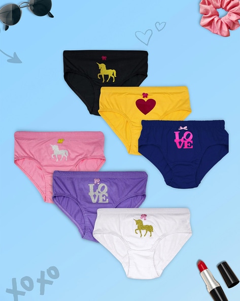 Buy DChica Printed Cotton Panties for Women & Girls