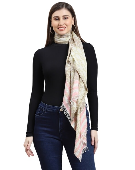Women Printed Stole with Rectangular Shape Price in India