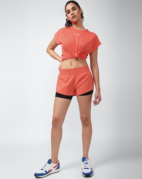 Buy Orange & Black Shorts for Women by Reebok Online