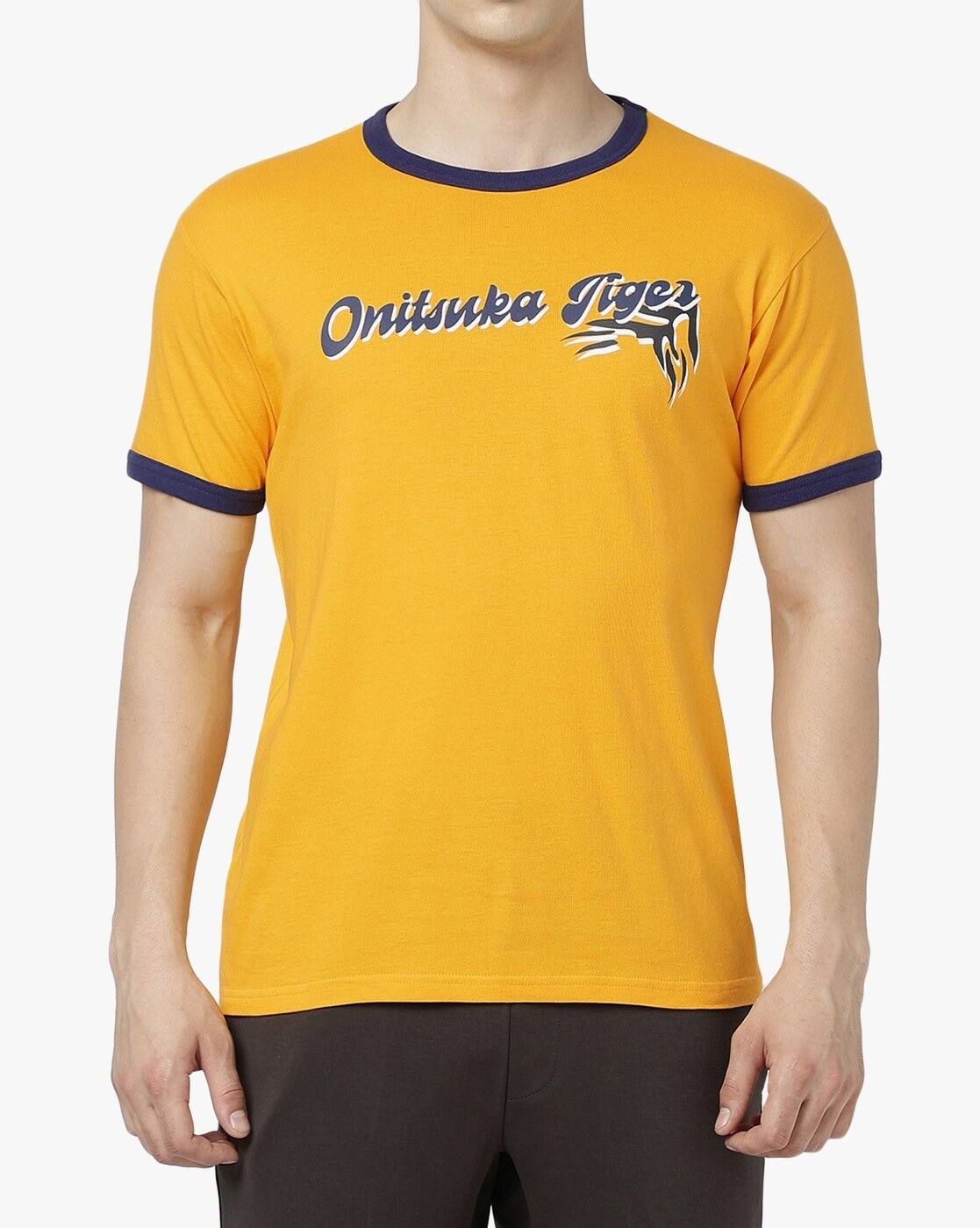 Buy Onitsuka Tiger Men Brand Print Regular Fit Crew-Neck T