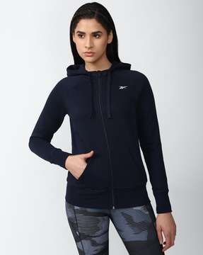 Reebok women's full zip on sale hoodie