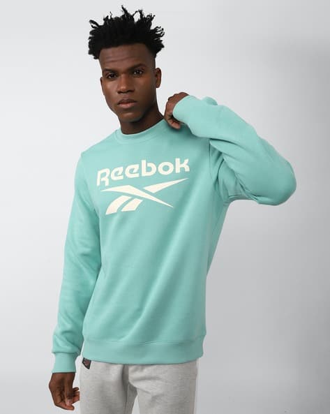 Reebok Men Brand Print Regular Fit Crew-Neck Sweatshirt