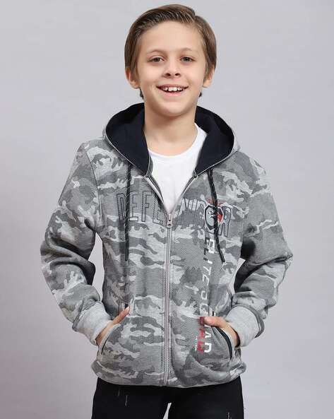 Buy Grey Melange Sweatshirts Hoodie for Boys by MONTE CARLO Online Ajio