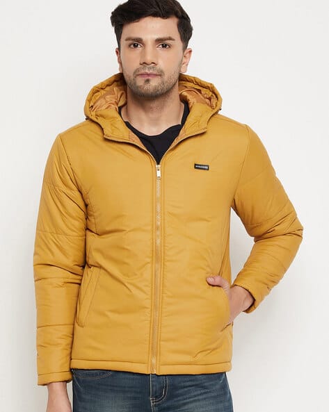 Zip-Front Hooded Bomber Jacket