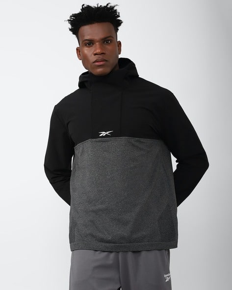 Reebok Men Colourblock Regular Fit Hoodies