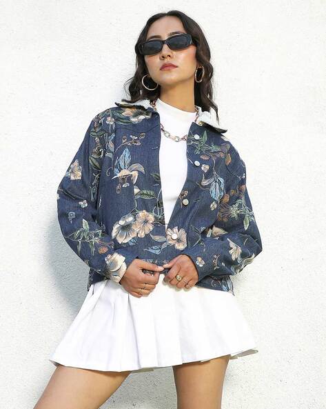 Women's floral hot sale print jackets