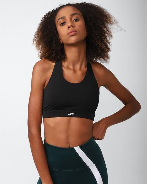 Reebok Logo Print Core Padded Sports Bra