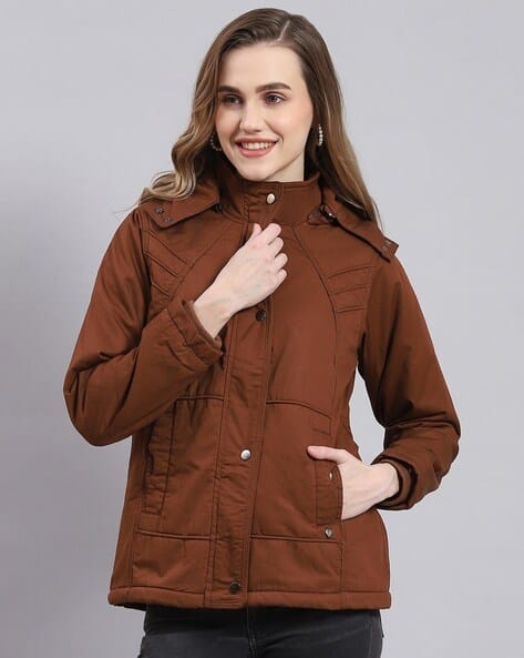 Women Quilted Zip-Front Bomber Jacket
