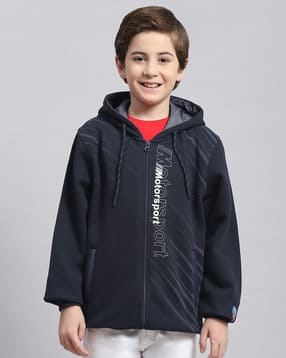 monte carlo Boys Typographic Print Zip-Front Hoodie-picture-36