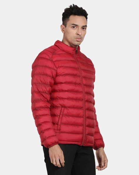 Buy Men Red Textured Full Sleeves Casual Jacket Online - 799663 | Allen  Solly