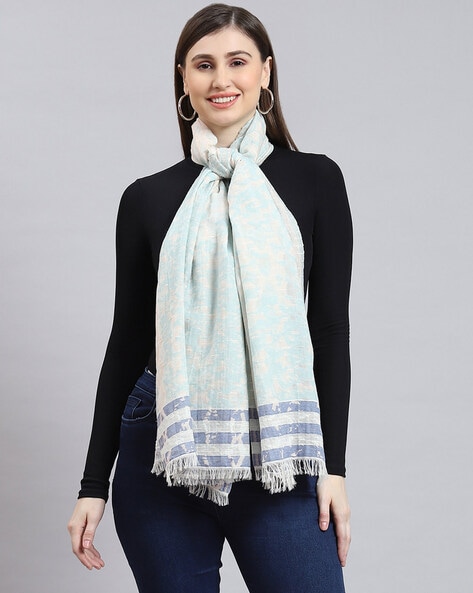 Women Striped Stole with Rectangular Shape Price in India