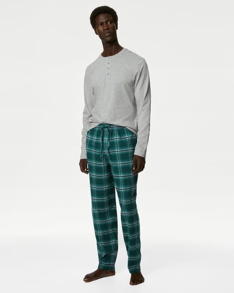 Men Checked Brushed Cotton Pyjamas Set