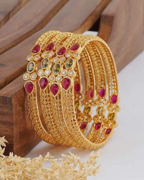 Ladies gold bangles with on sale price