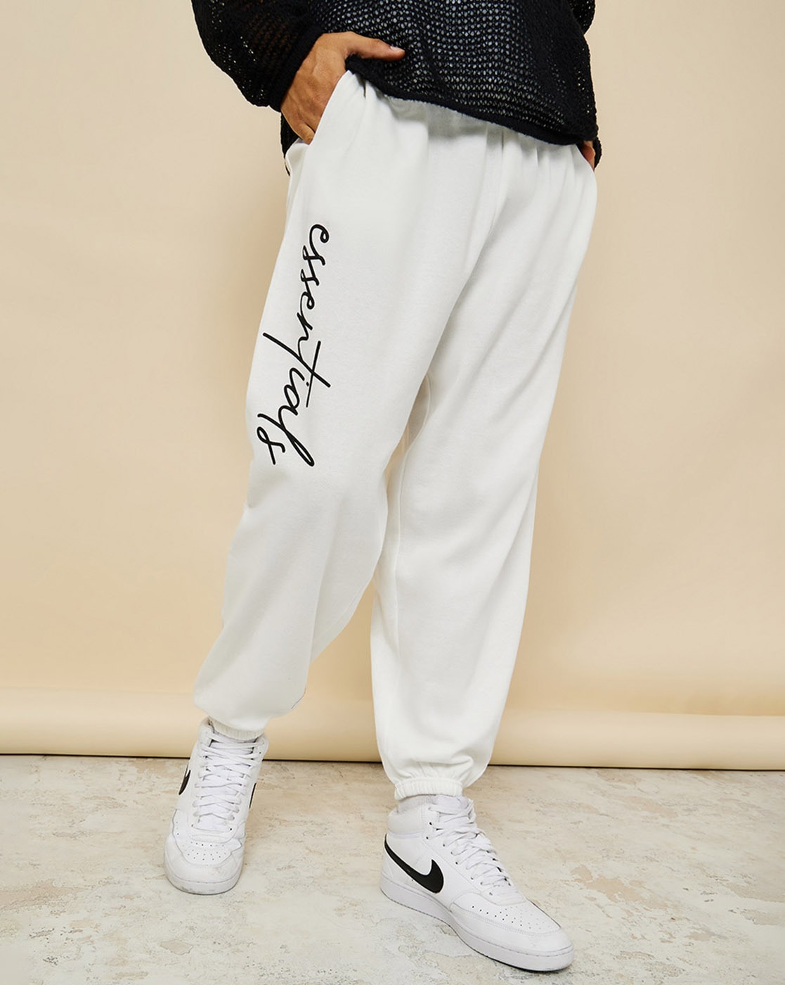 Buy White Track Pants for Men by Styli Online Ajio