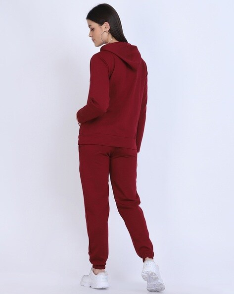 Maroon tracksuit online womens