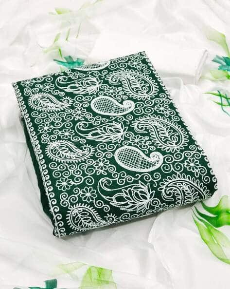 Buy Green Dress Material for Women by Peachmode Online