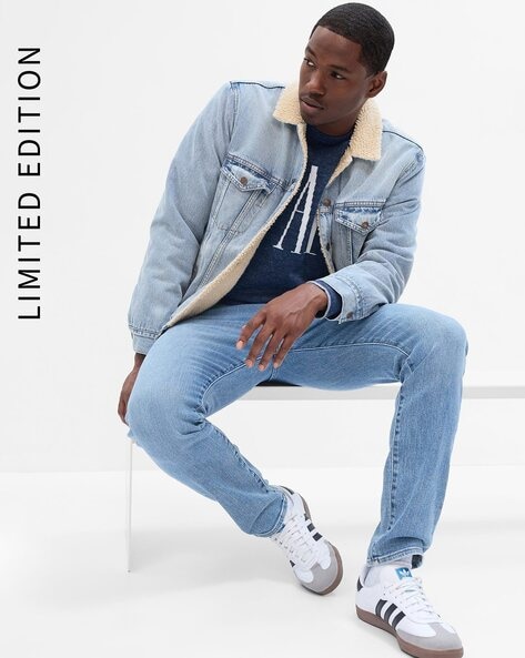 Gap mens shop denim sherpa jacket