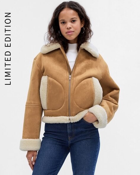 Gap sherpa hot sale jacket women's