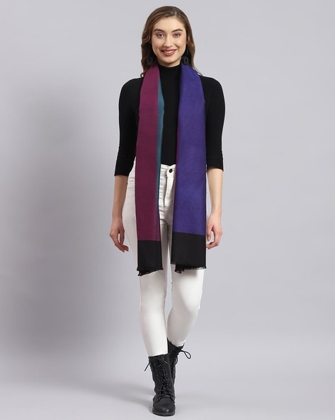 Women Colourblock Stole with Rectangular Shape Price in India