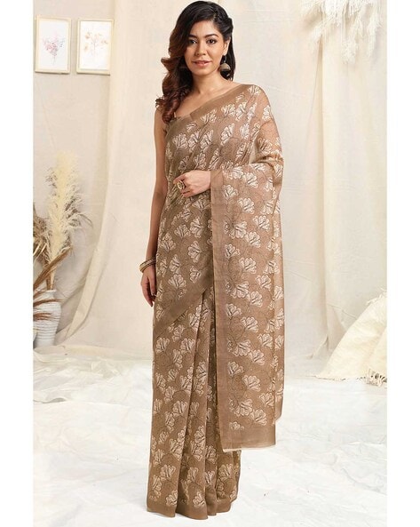 Black Golden Beige Handwoven Cotton Saree- Enchantress of The Far East –  Resham Suti