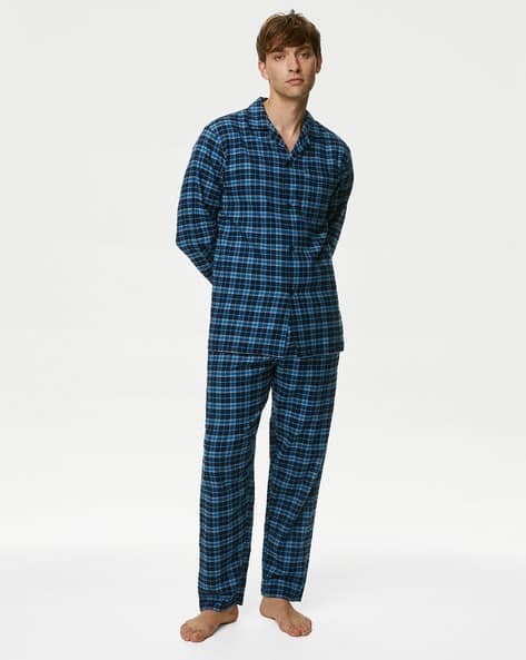 Men Checked Cotton Pyjama Set