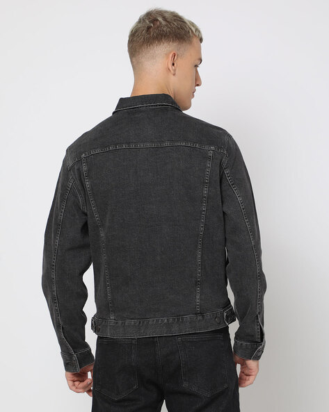 Gap mens black denim on sale jacket