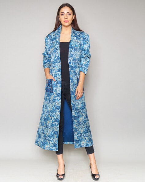 Women's long printed on sale jackets