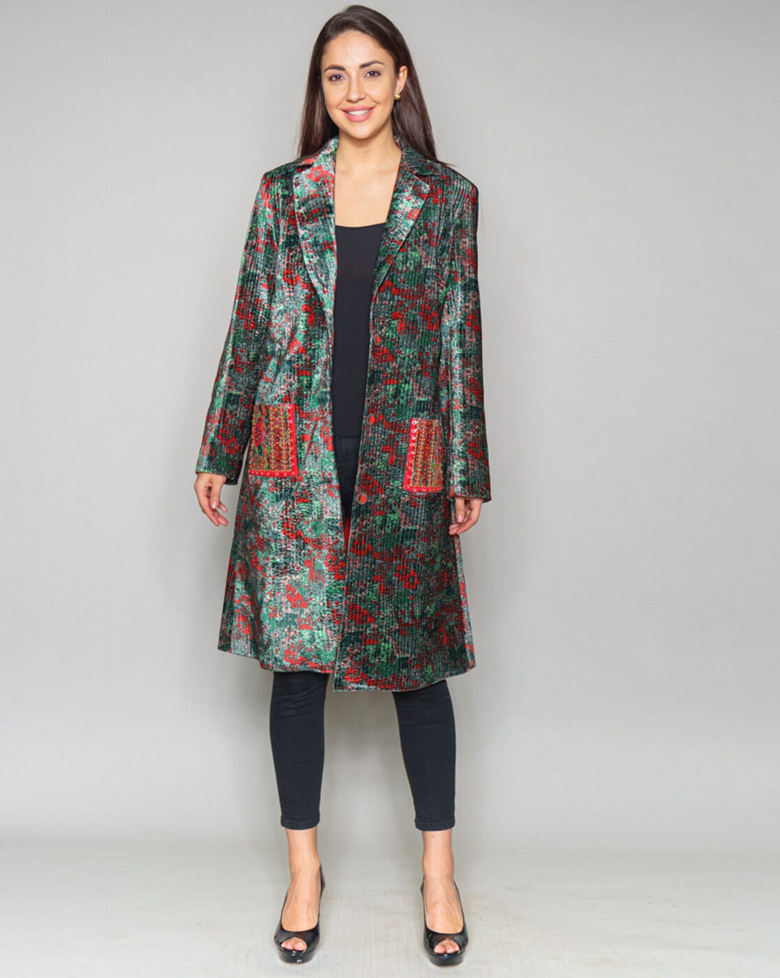Double Breasted Lapel Lace Print Long Coat | Fashion outfits, Clothes,  Womens fashion
