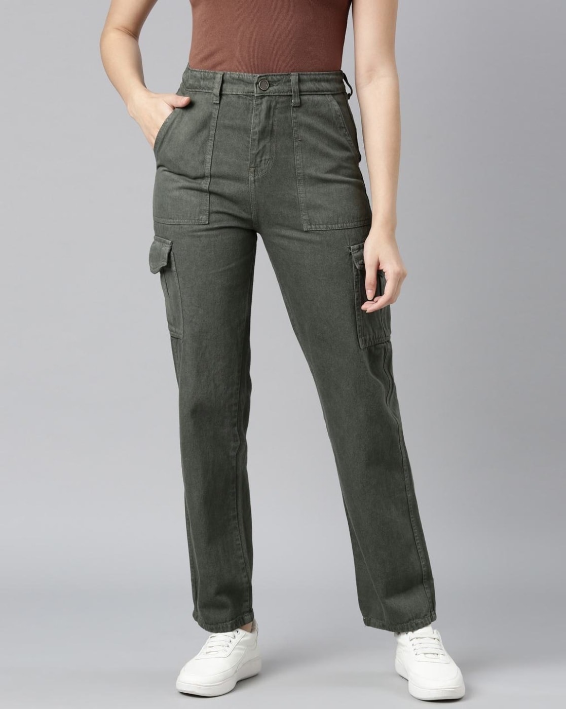 Buy online Women's Plain Cargo Jeans from Jeans & jeggings for Women by  Zheia for ₹1499 at 35% off