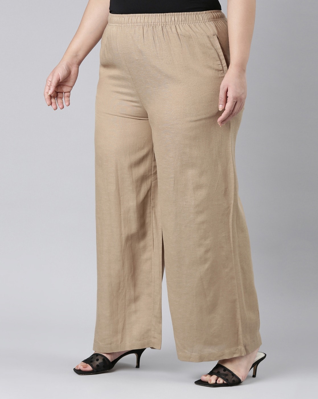 Buy Beige Pants for Women by Go Colors Online