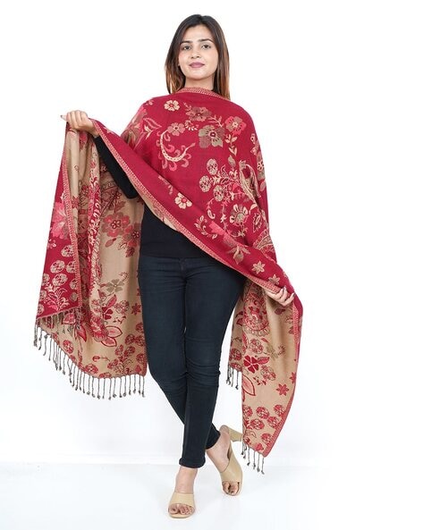 Oswal selling Woven floral shawl