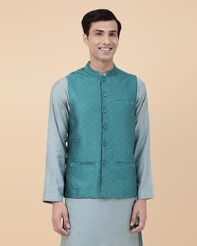 fabindia Men Regular Fit Nehru Jacket-picture-48