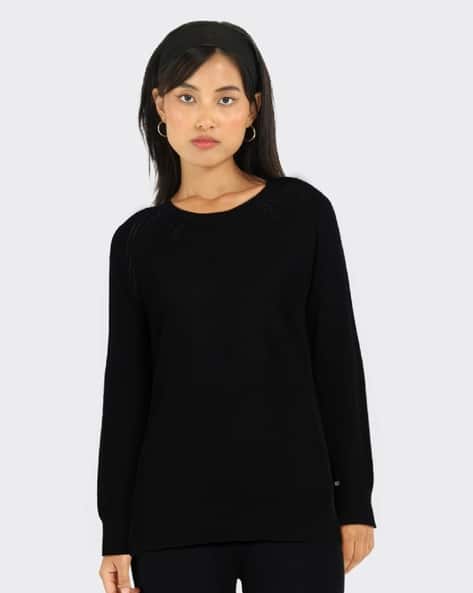 BLISSCLUB Atease Cotton Knit Top Pointelle Full Sleeves